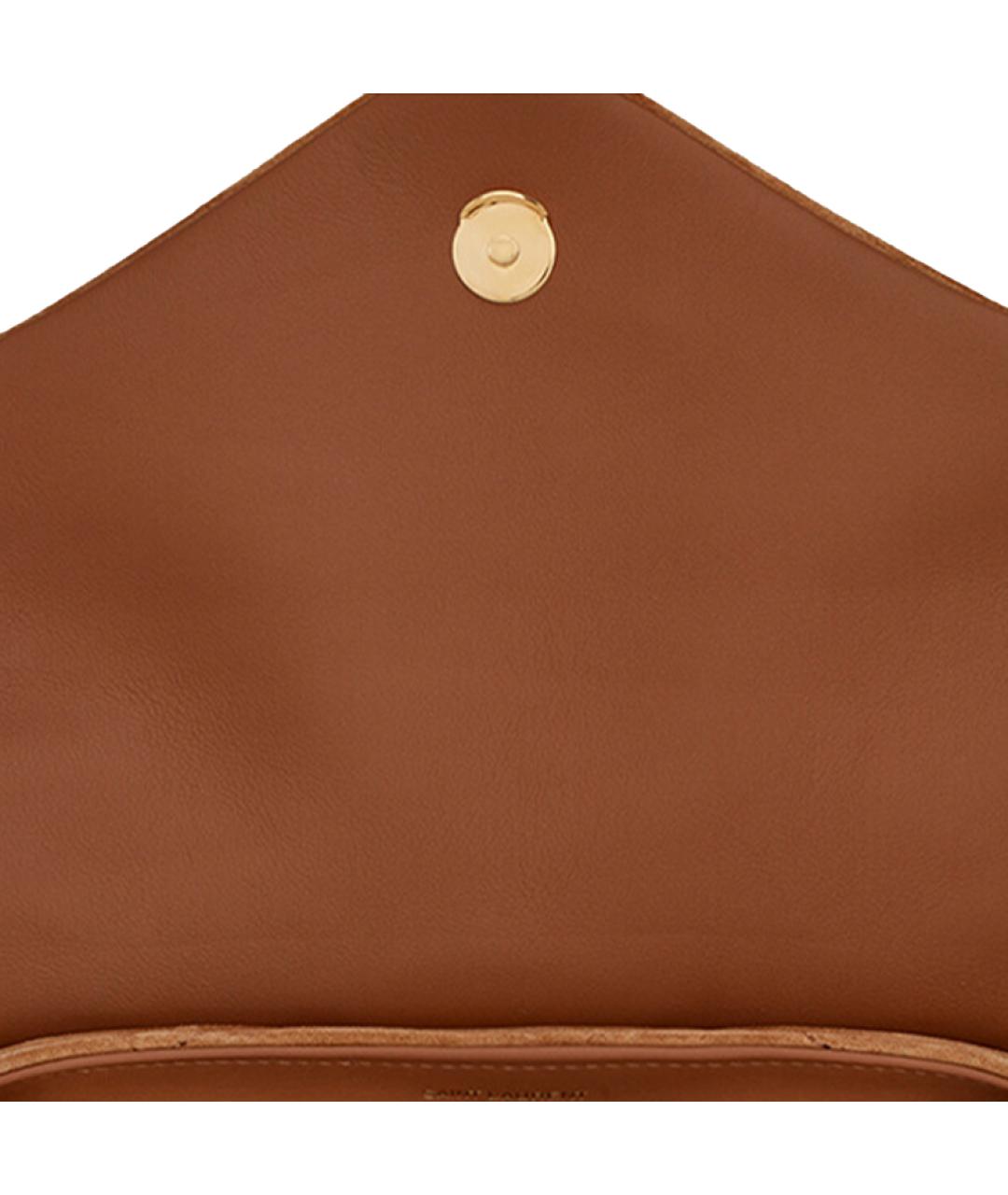 SAINT LAURENT Коричневая замшевая сумка через плечо, фото 4