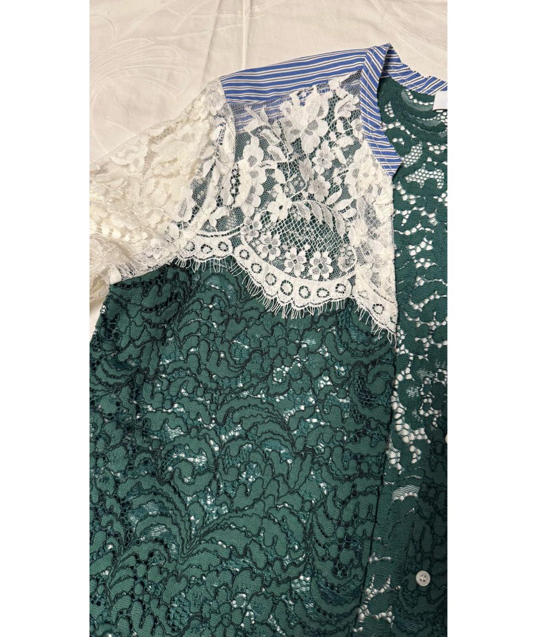 SANDRO Зеленая кружевная блузы, фото 3