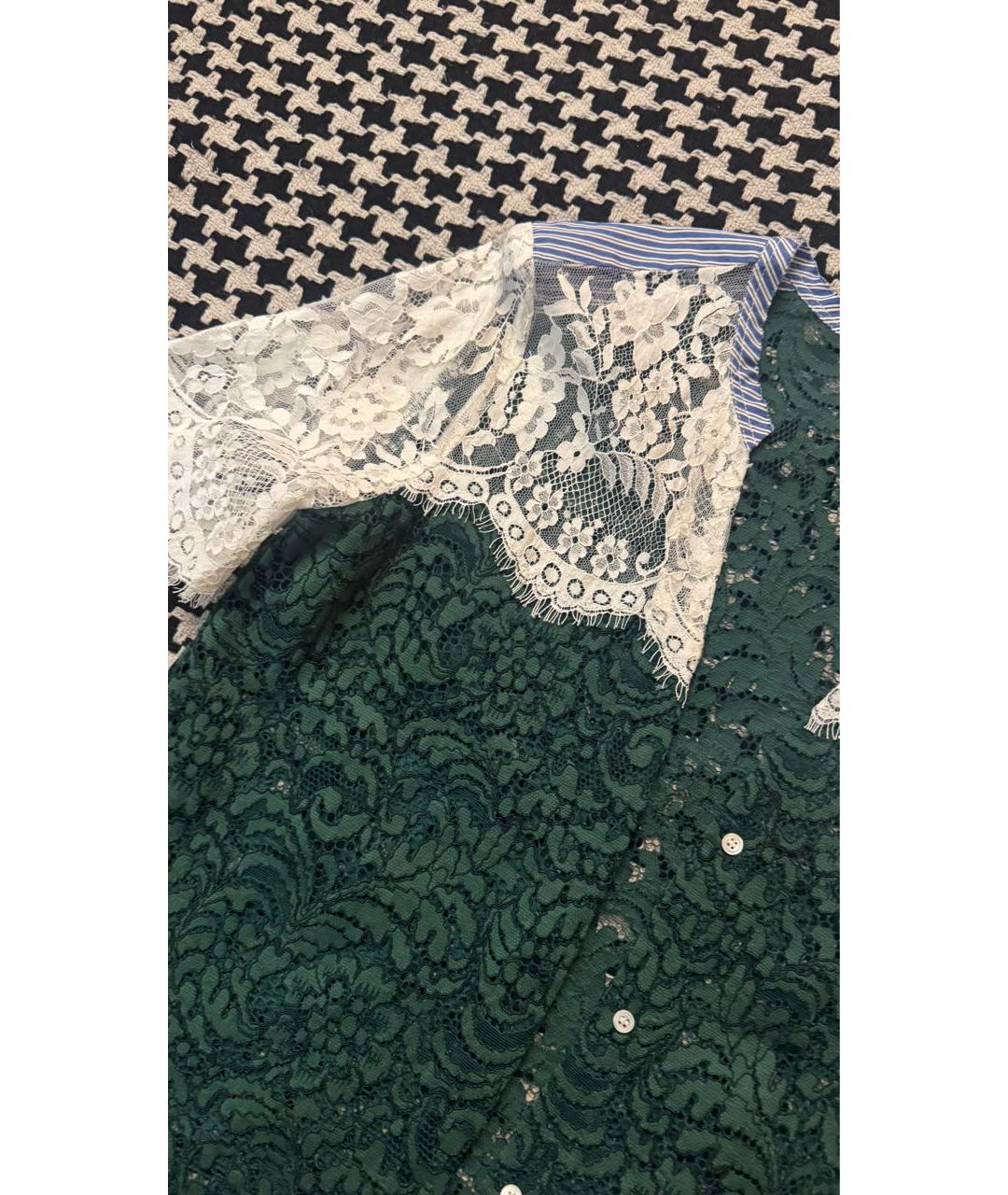 SANDRO Зеленая кружевная блузы, фото 7