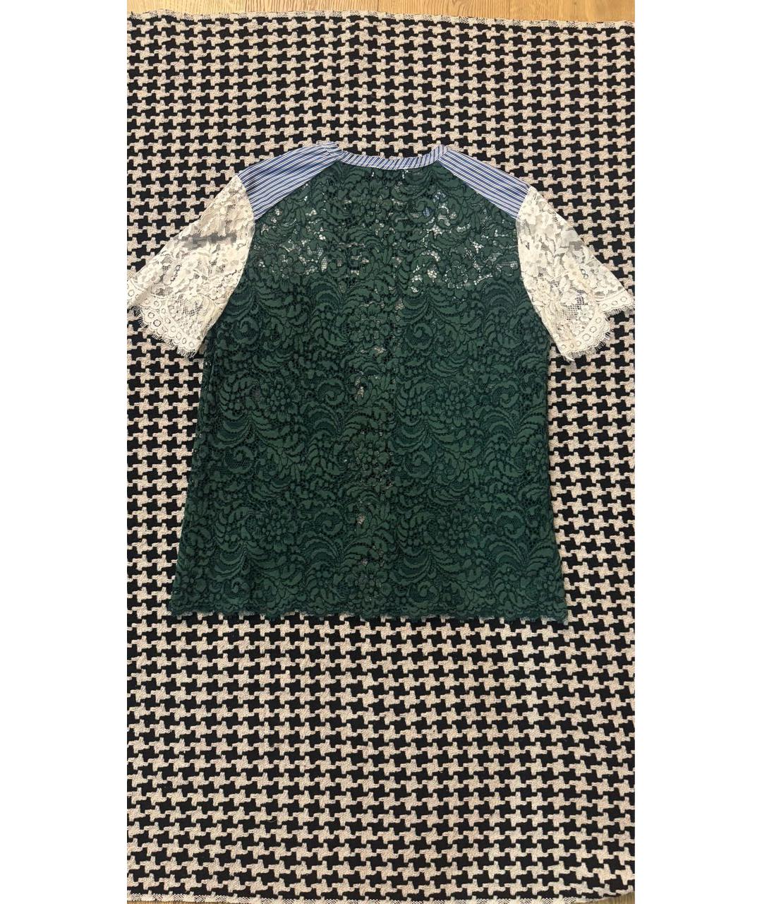 SANDRO Зеленая кружевная блузы, фото 5