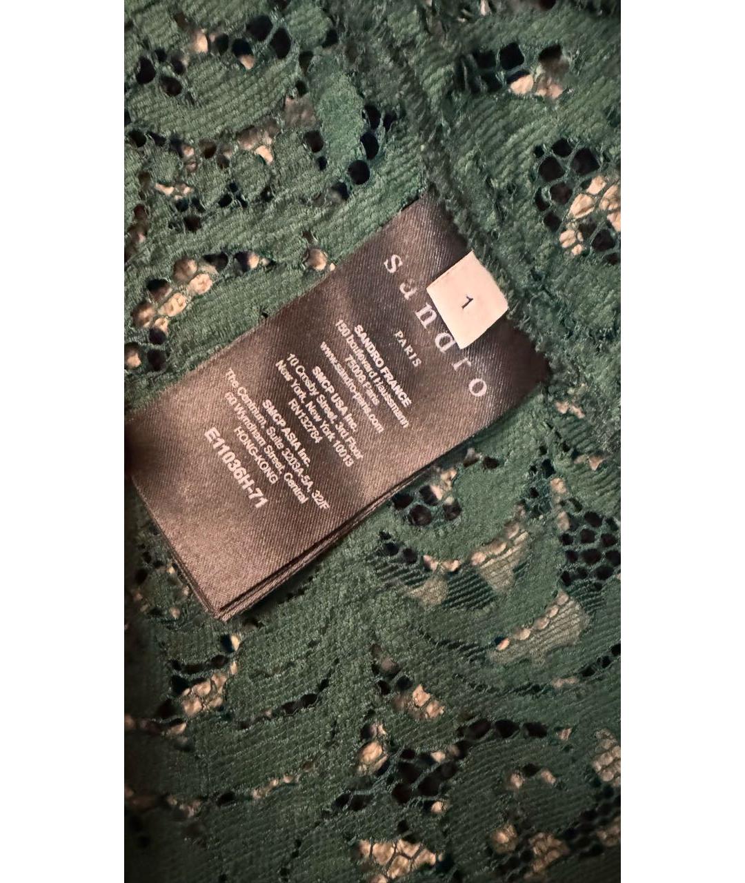 SANDRO Зеленая кружевная блузы, фото 8