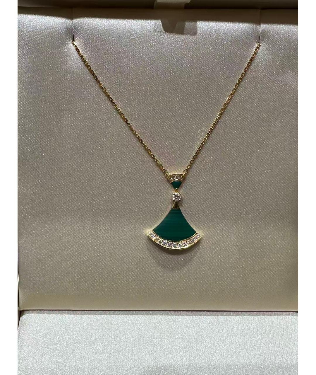 BVLGARI Зеленая подвеска из розового золота, фото 2