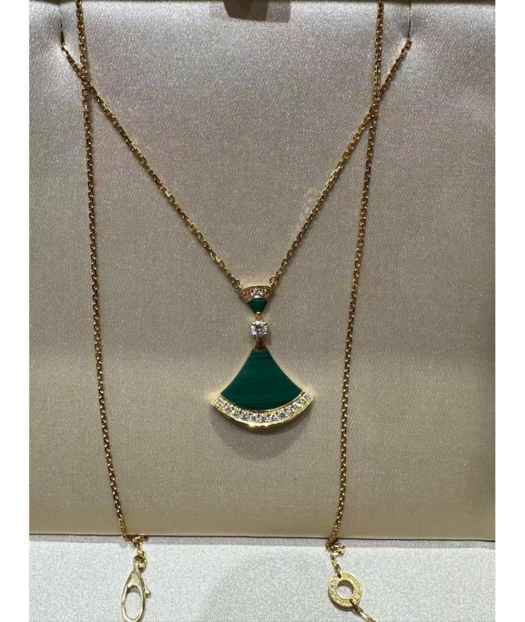 BVLGARI Зеленая подвеска из розового золота, фото 3