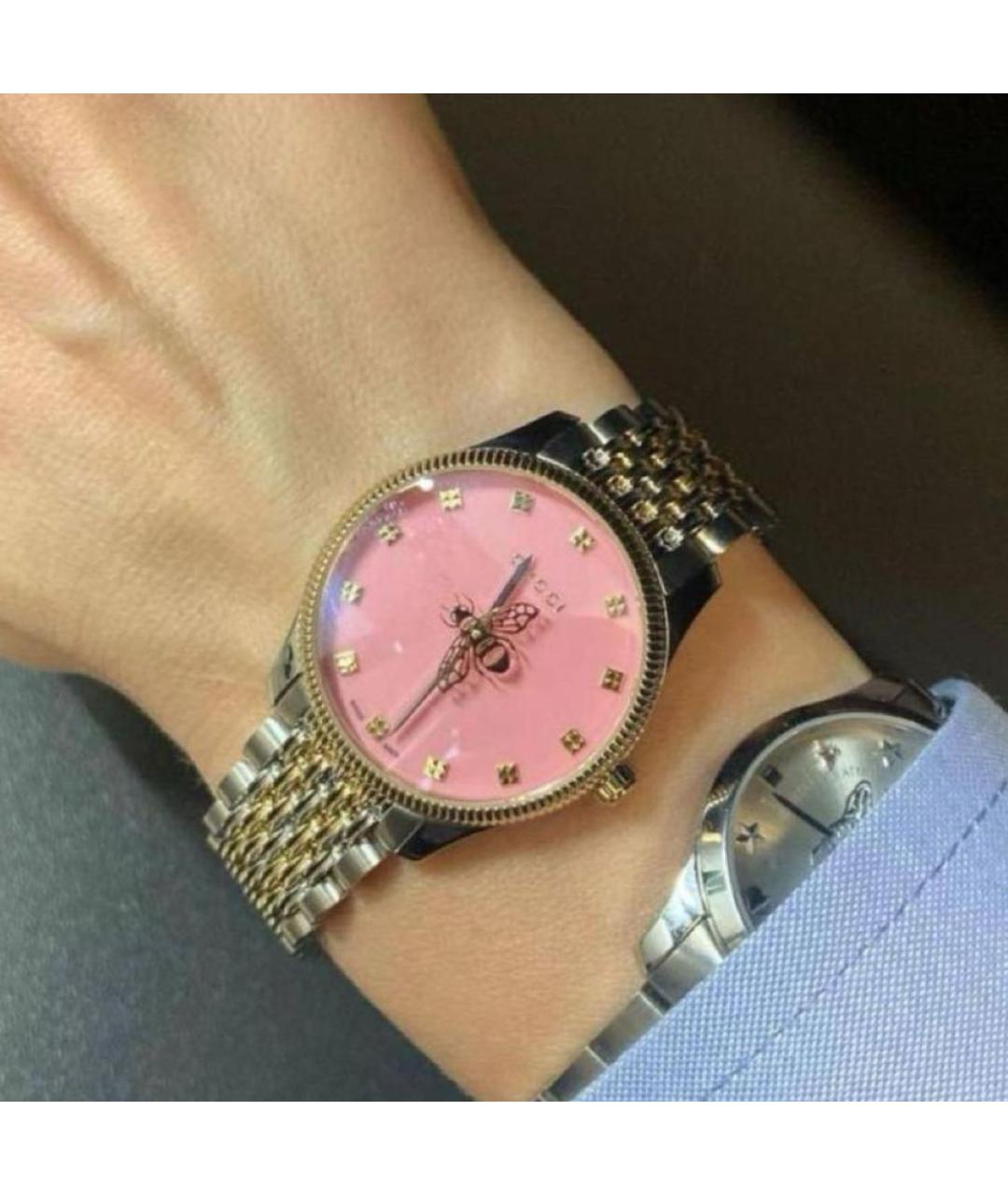 GUCCI Розовые стальные часы, фото 4