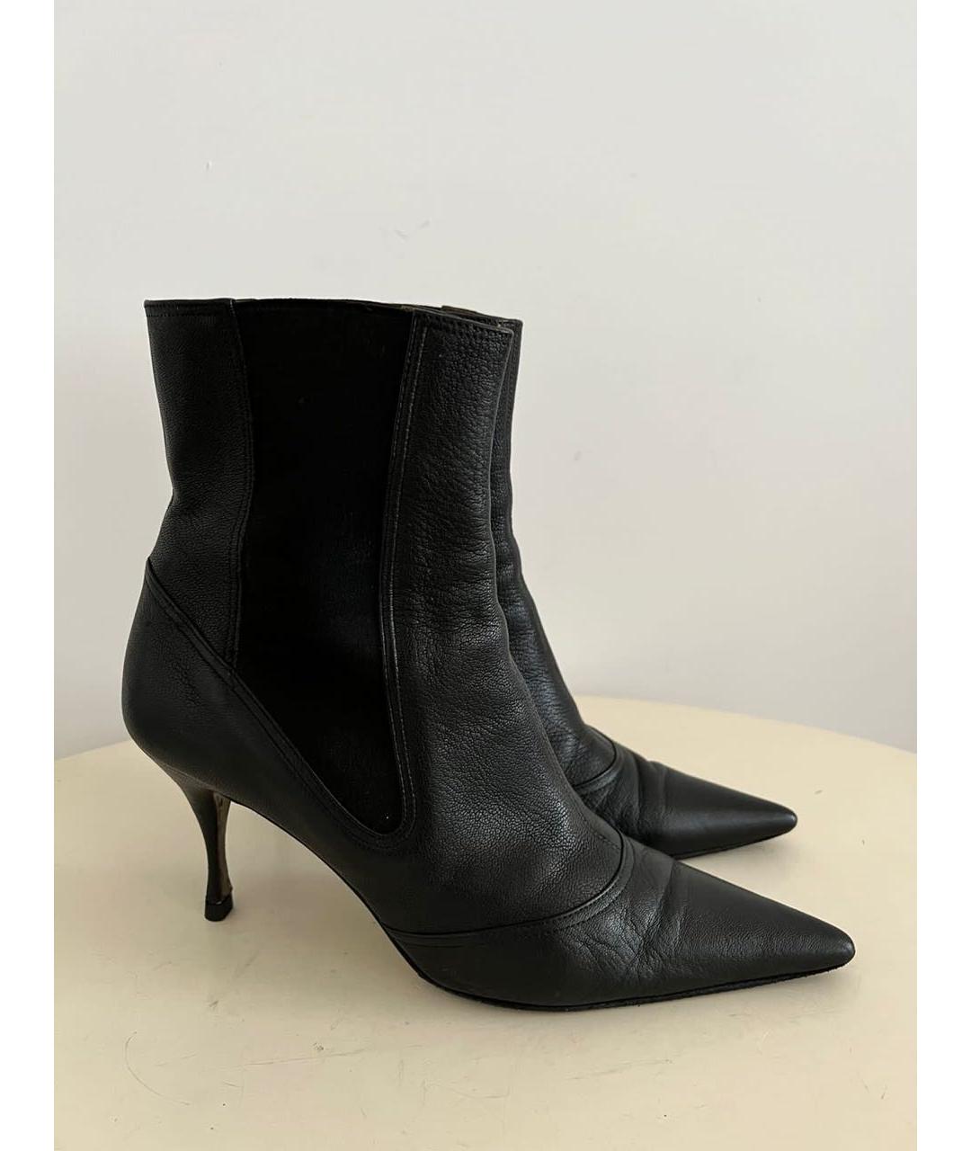 DOLCE&GABBANA Черные кожаные ботинки, фото 9