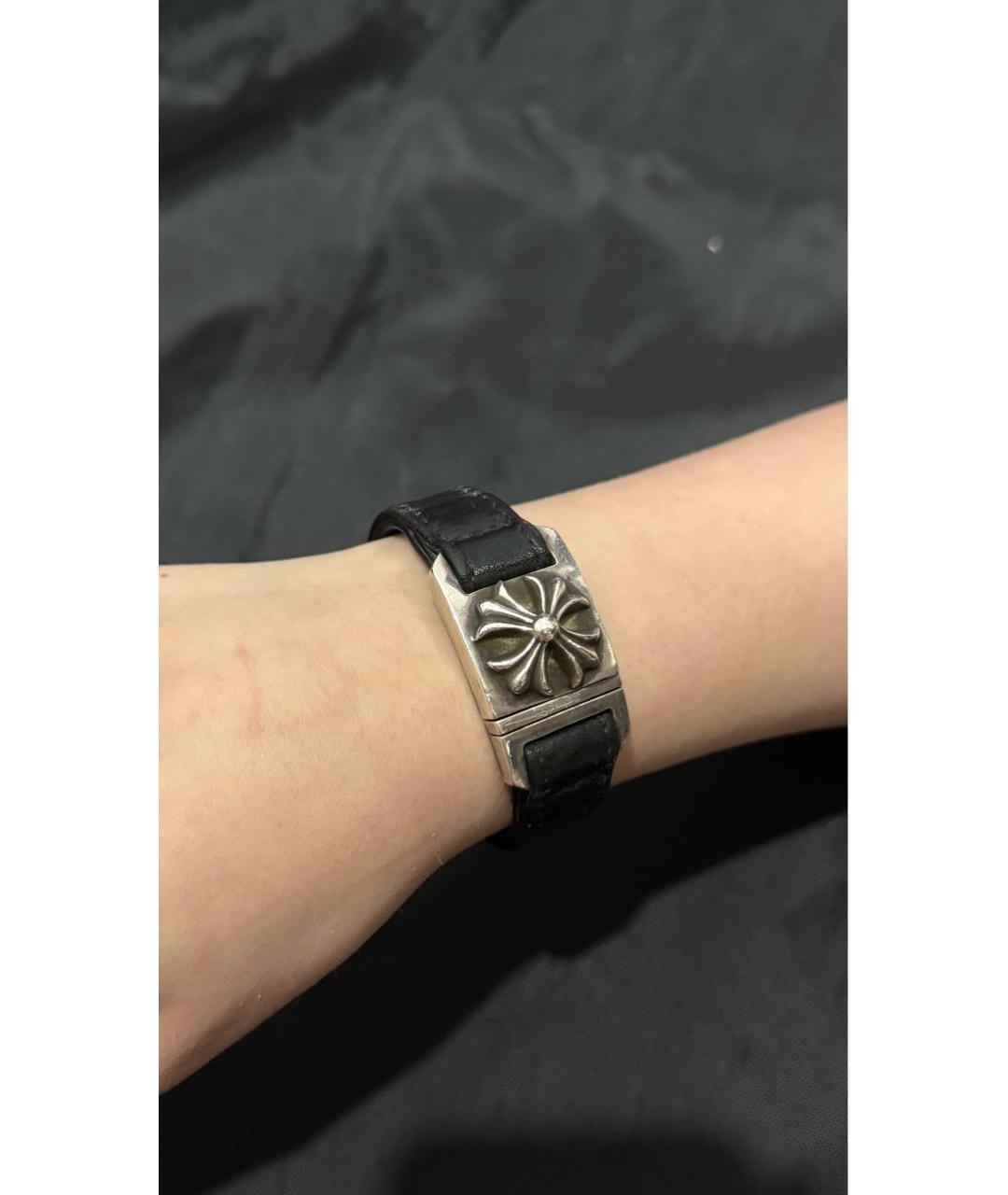 CHROME HEARTS Черный серебряный браслет, фото 7