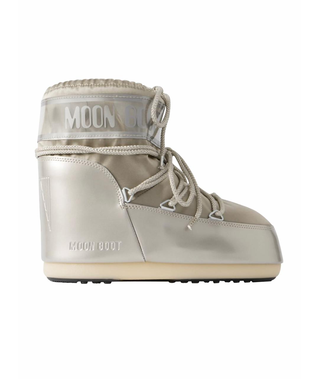 MOON BOOT Бежевые синтетические полусапоги, фото 1