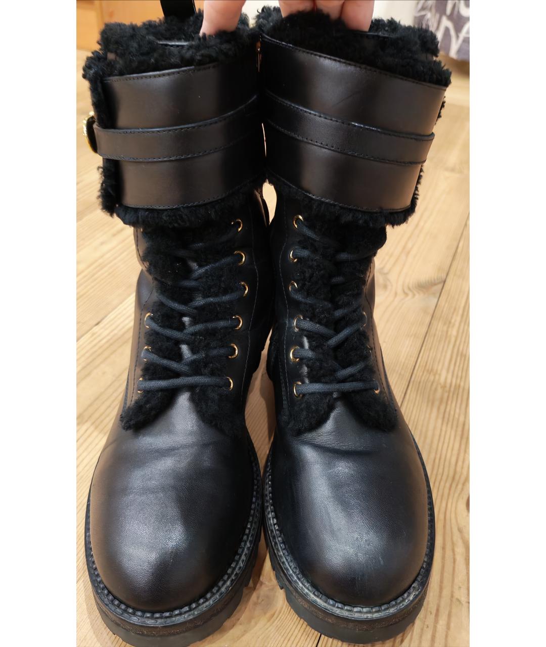 VERSACE Черные кожаные ботинки, фото 2