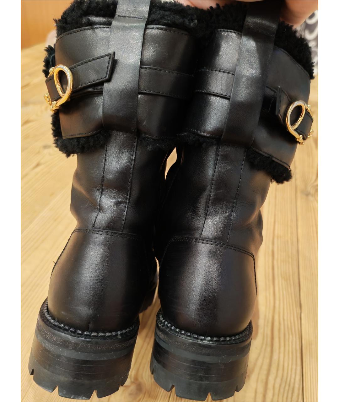 VERSACE Черные кожаные ботинки, фото 4