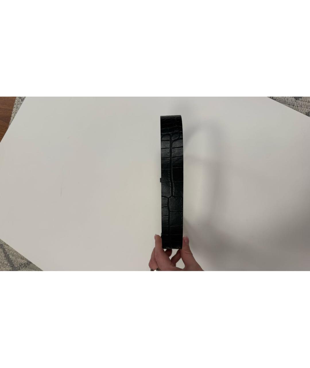 ELISABETTA FRANCHI Черный кожаный ремень, фото 2