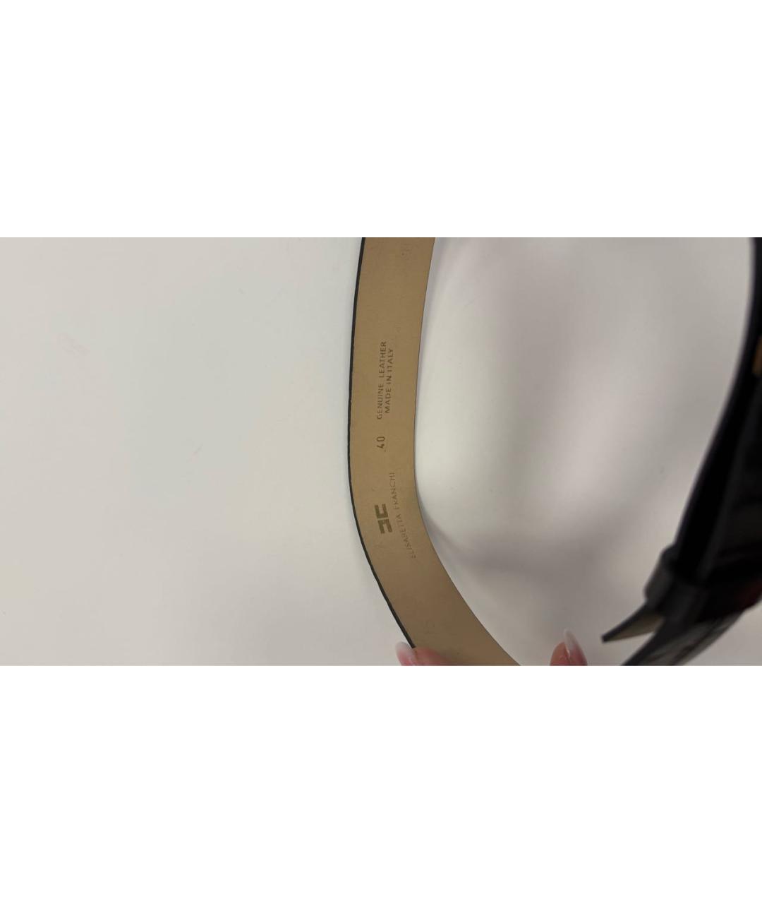 ELISABETTA FRANCHI Черный кожаный ремень, фото 3