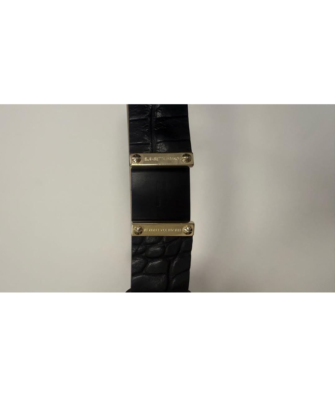 ELISABETTA FRANCHI Черный кожаный ремень, фото 4