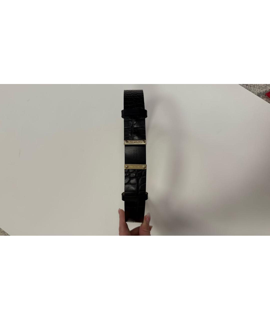 ELISABETTA FRANCHI Черный кожаный ремень, фото 5