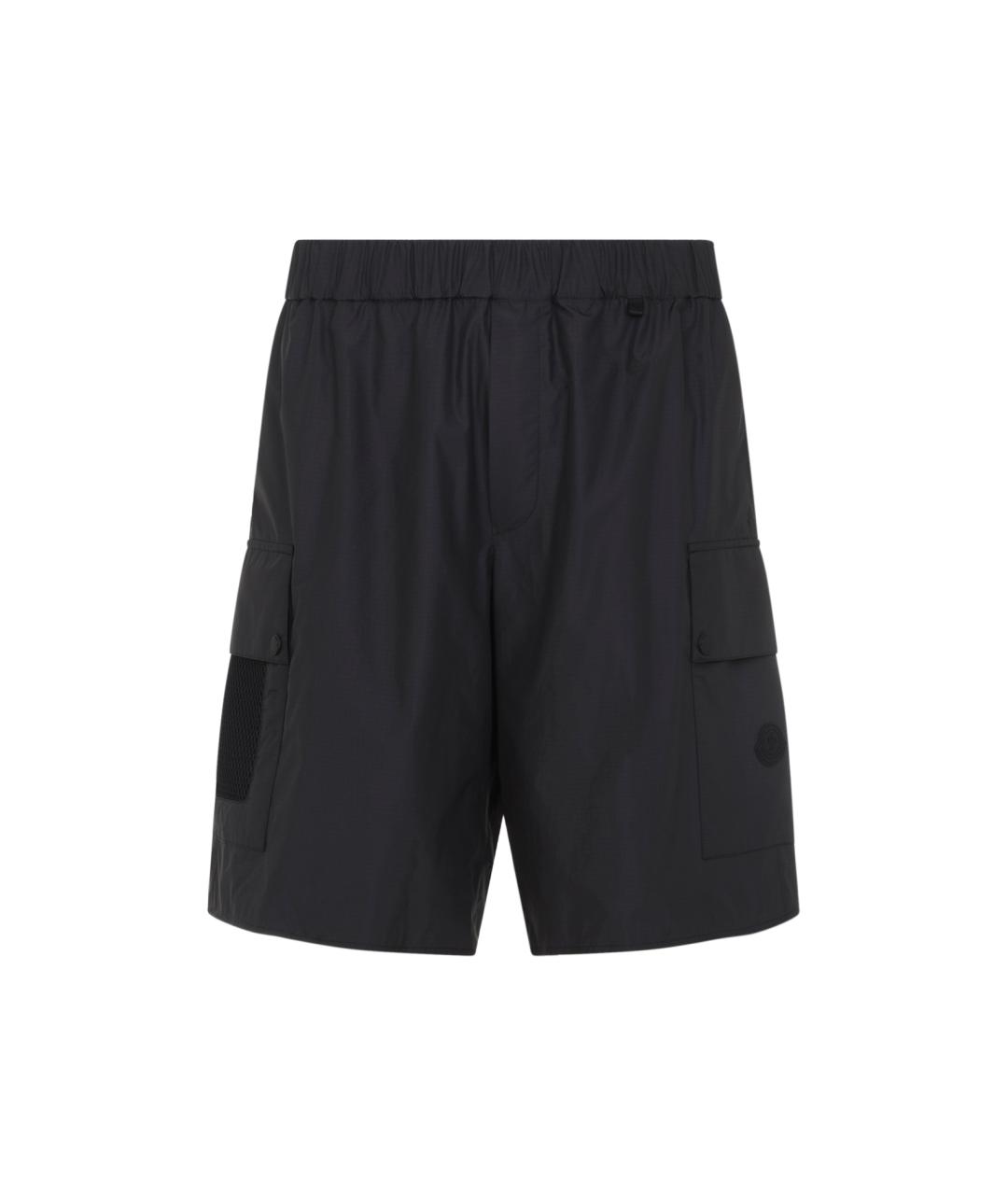 MONCLER Черные полиэстеровые шорты, фото 1