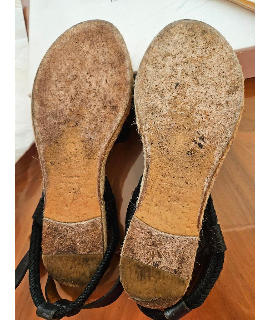 ISABEL MARANT Черные кожаные сандалии, фото 8