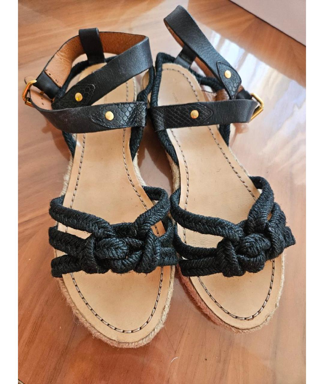 ISABEL MARANT Черные кожаные сандалии, фото 2