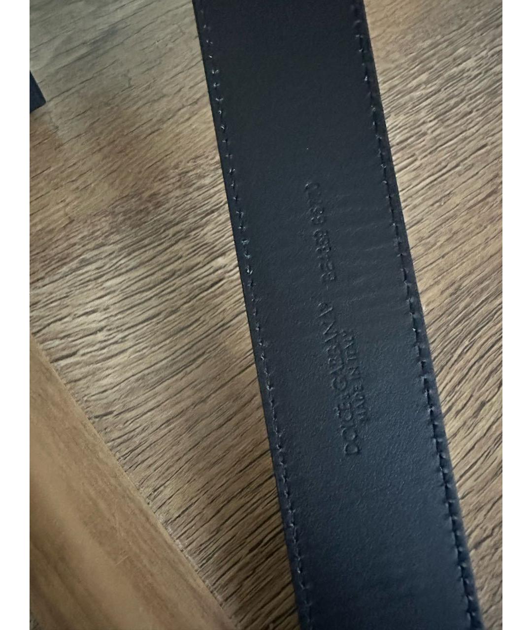 DOLCE&GABBANA Черный кожаный ремень, фото 3