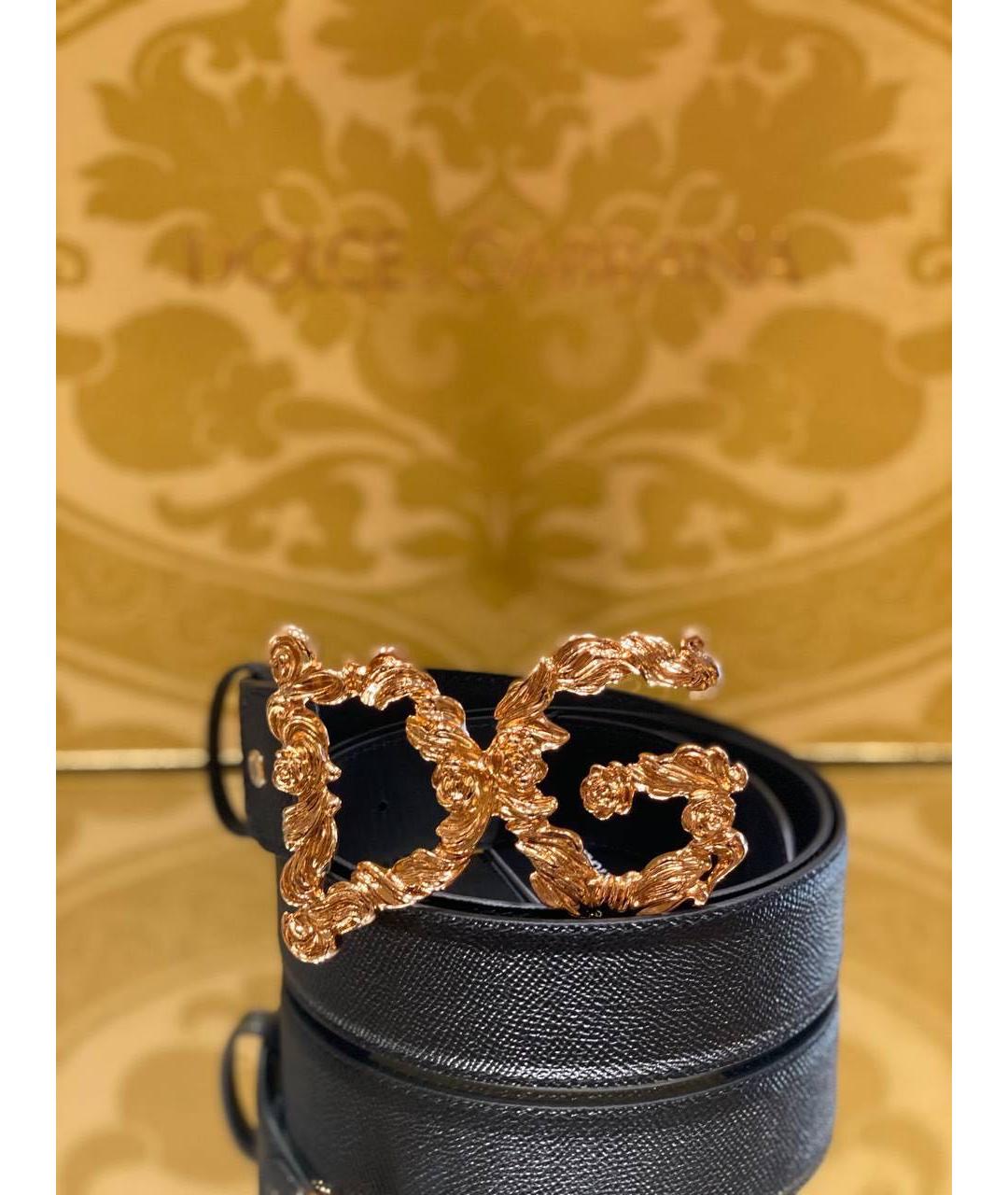 DOLCE&GABBANA Черный кожаный ремень, фото 5