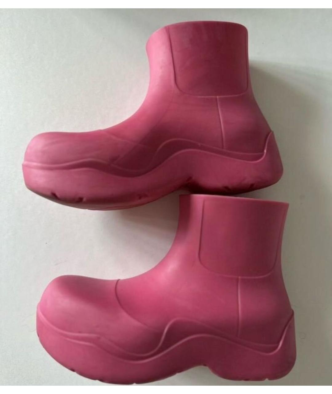 BOTTEGA VENETA Розовые резиновые полусапоги, фото 7