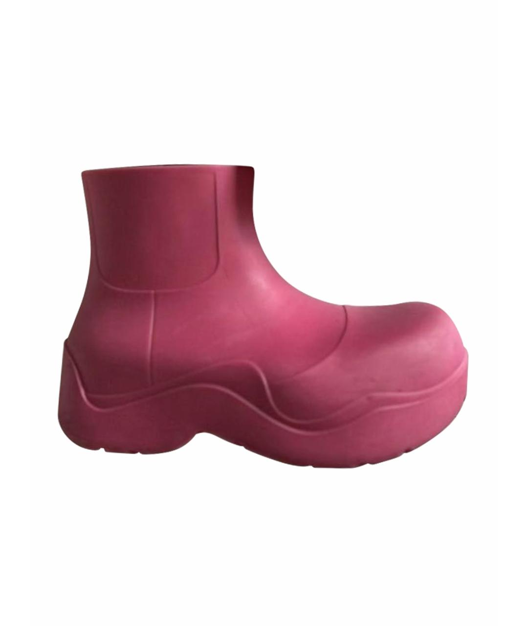 BOTTEGA VENETA Розовые резиновые полусапоги, фото 1