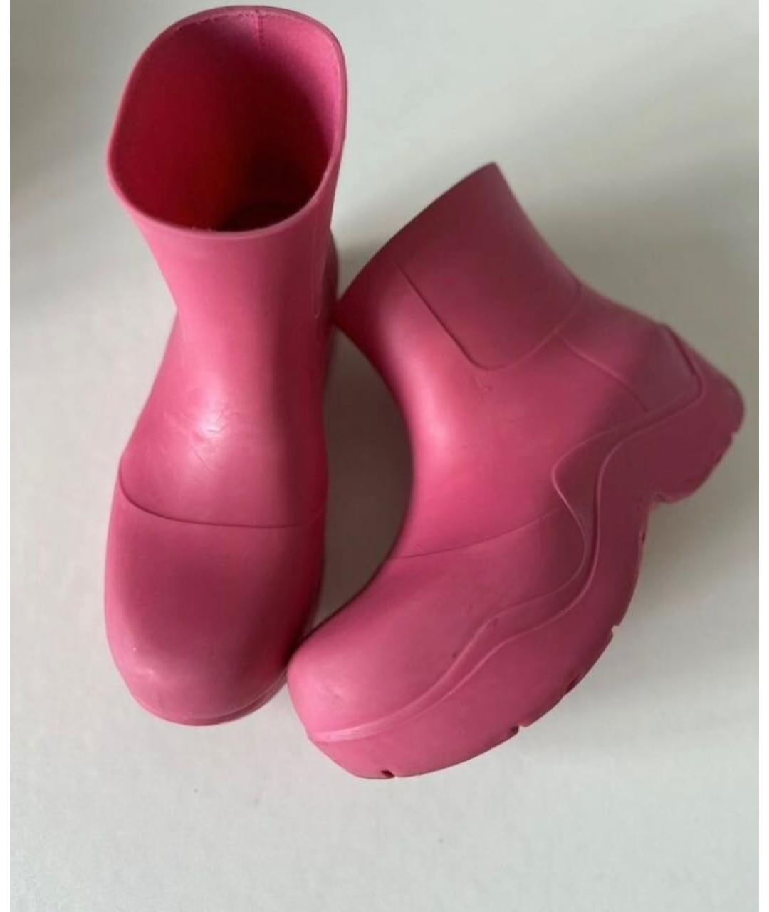 BOTTEGA VENETA Розовые резиновые полусапоги, фото 2