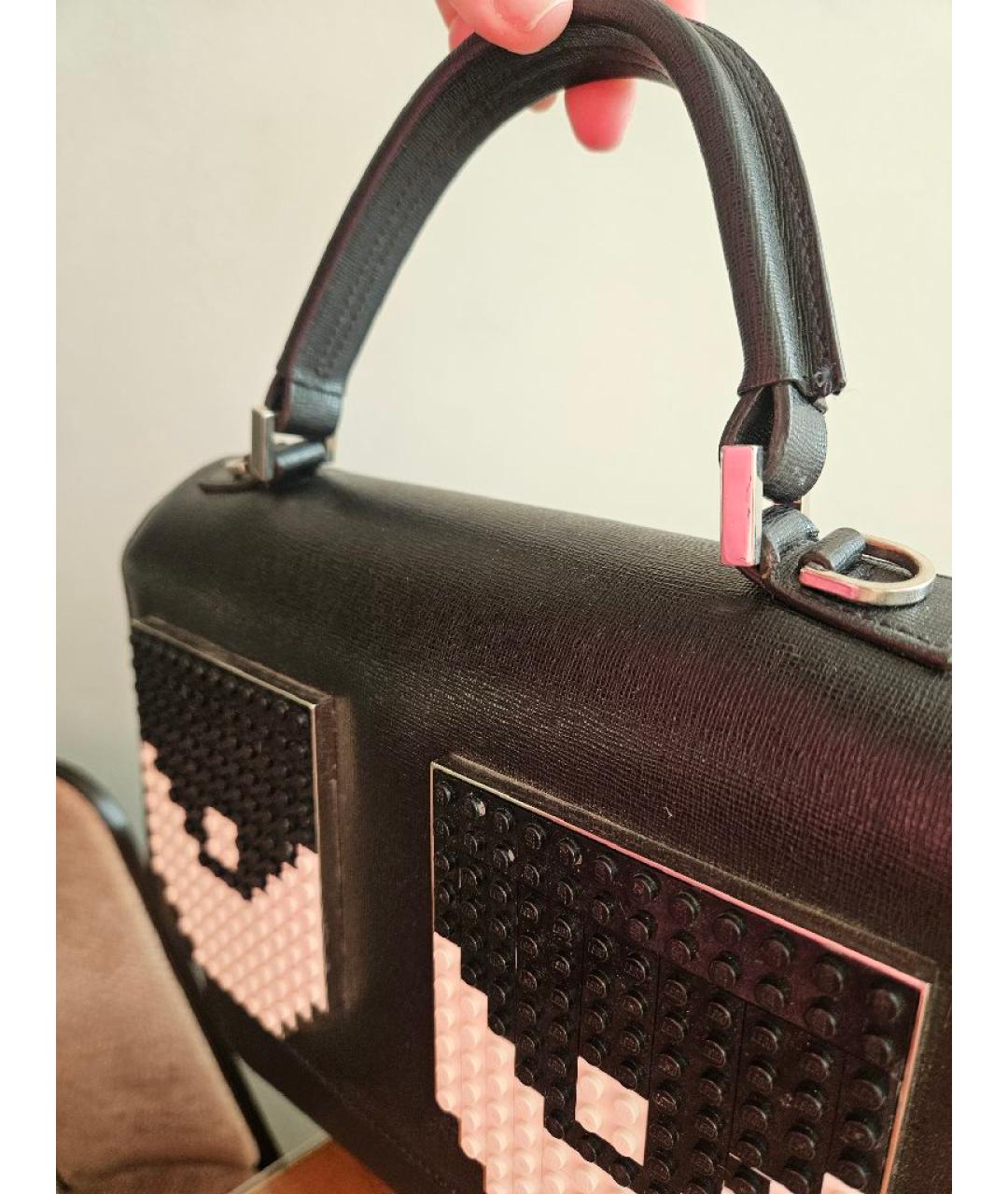 12 STOREEZ Черная сумка с короткими ручками из лакированной кожи, фото 8