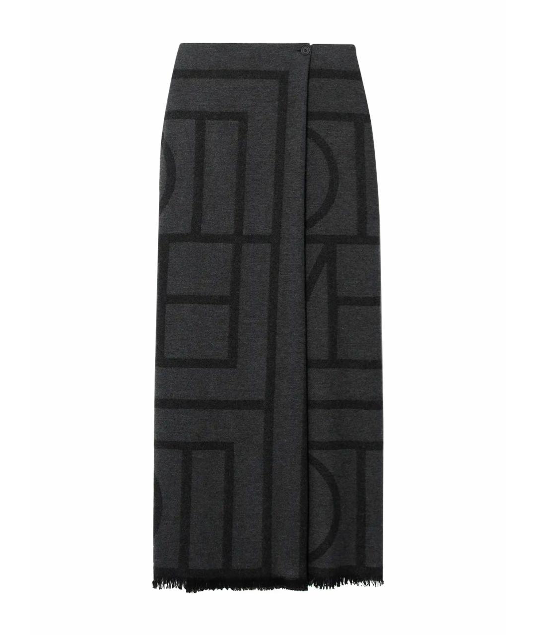 TOTEME Серая шерстяная юбка макси, фото 1