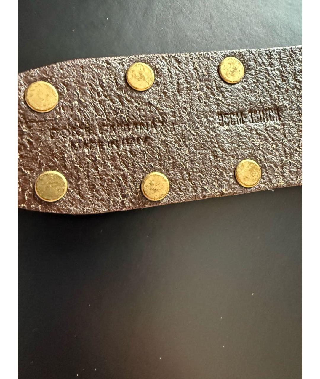 DOLCE&GABBANA Коричневый кожаный ремень, фото 3