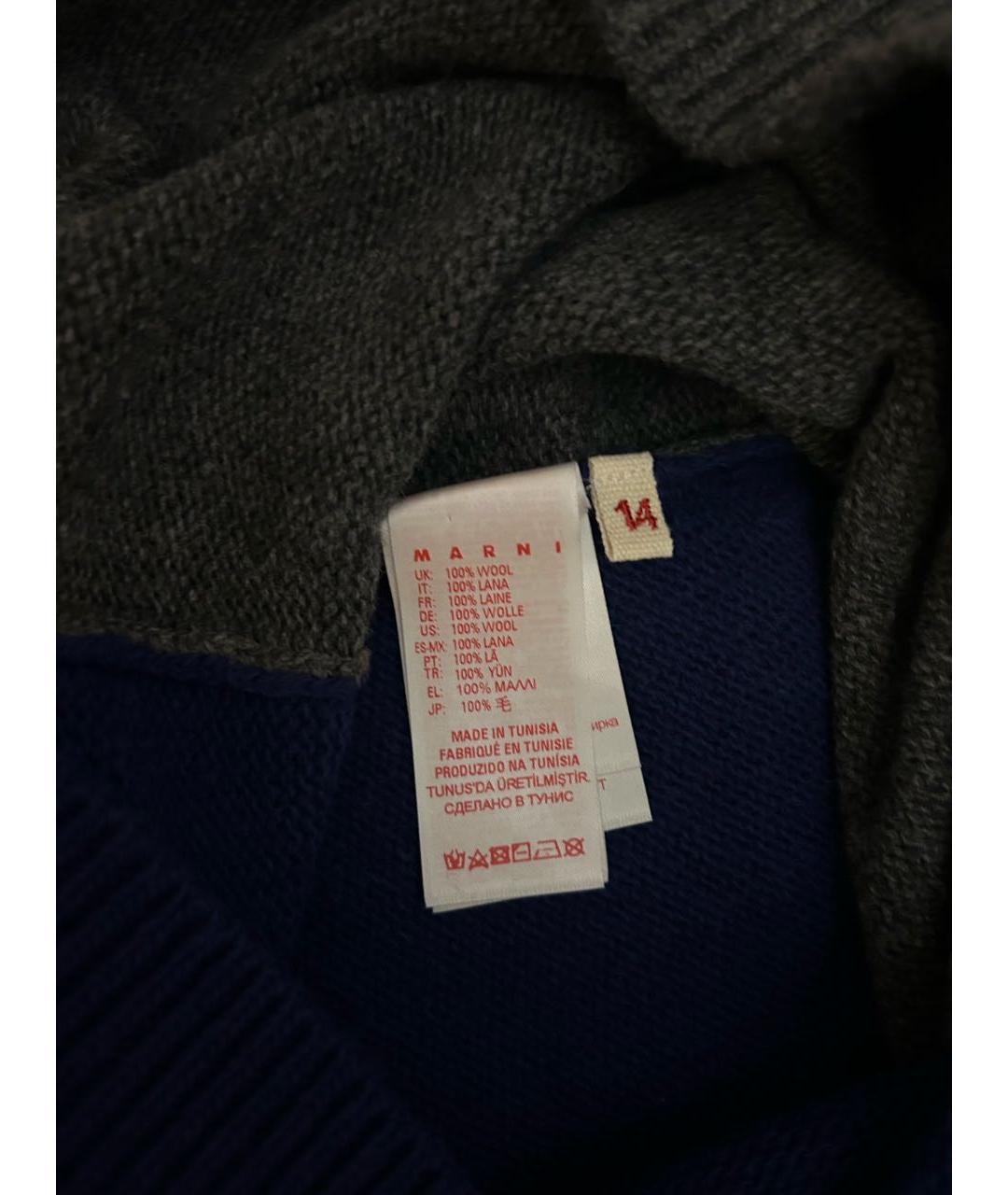 MARNI Серая шерстяная юбка миди, фото 5