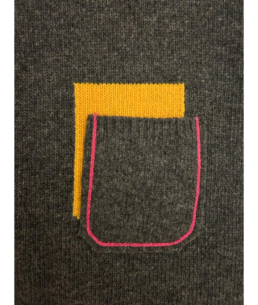 MARNI Серая шерстяная юбка миди, фото 3