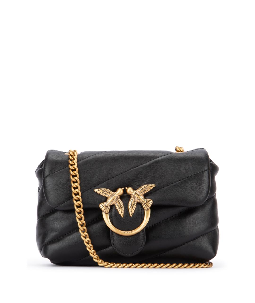 PINKO Черная кожаная сумка через плечо, фото 1