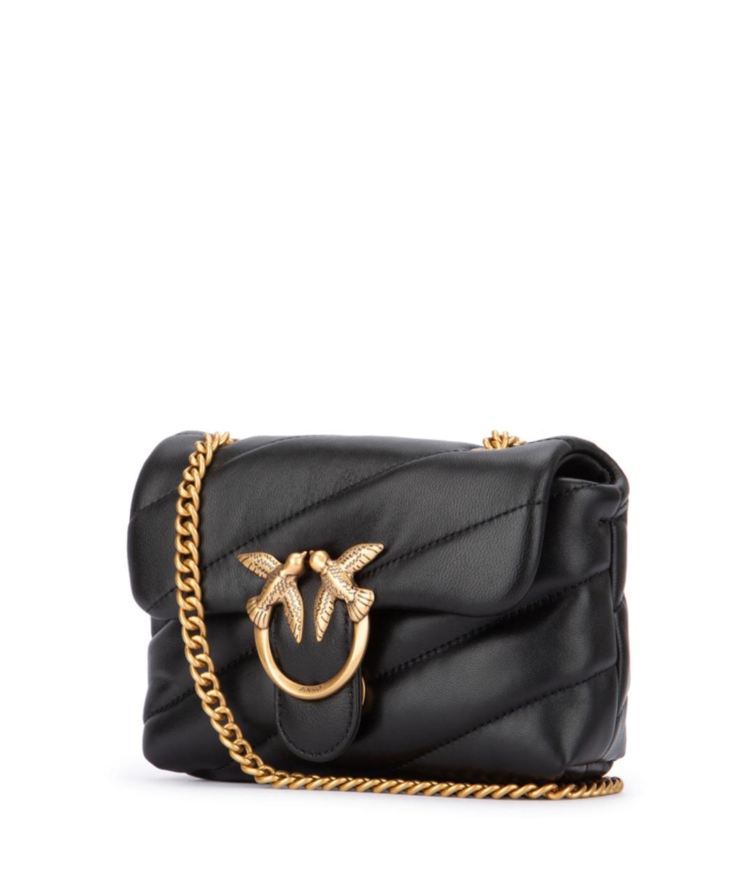 PINKO Черная кожаная сумка через плечо, фото 2