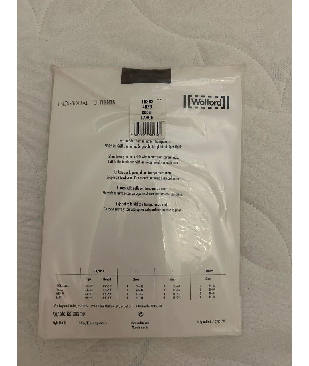 WOLFORD Коричневые носки, чулки и колготы, фото 2