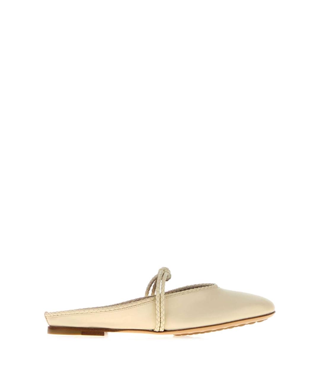 BOTTEGA VENETA Бежевые кожаные мюли, фото 1