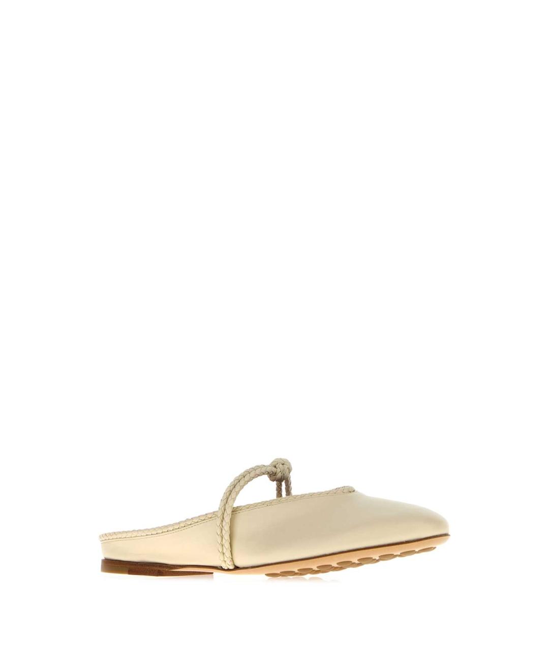 BOTTEGA VENETA Бежевые кожаные мюли, фото 2