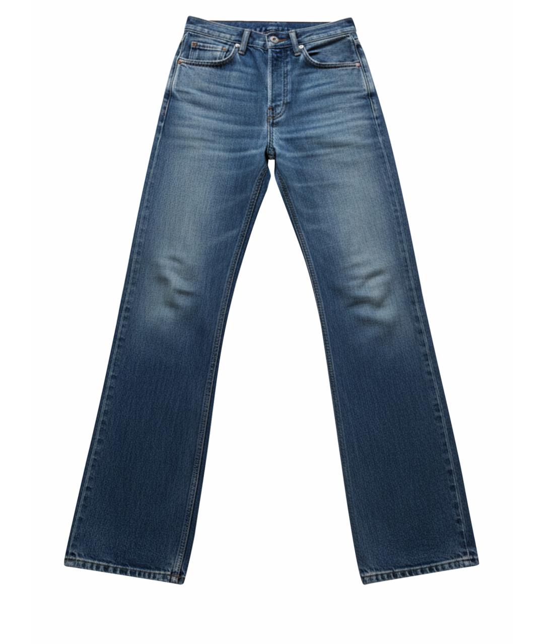 SAINT LAURENT Голубые хлопковые прямые джинсы, фото 1