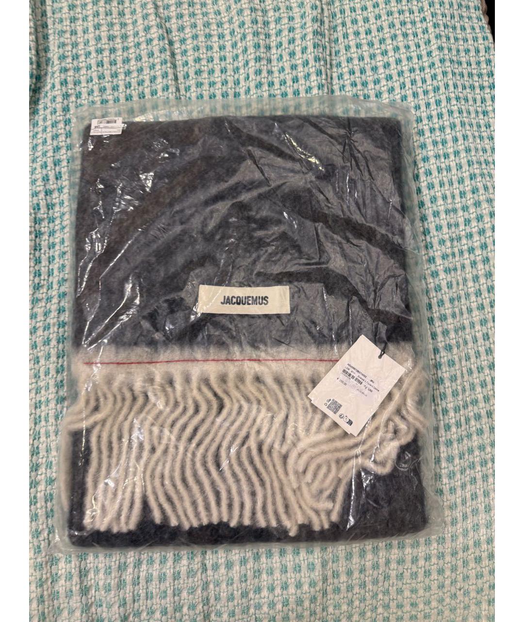 JACQUEMUS Синий шерстяной шарф, фото 4