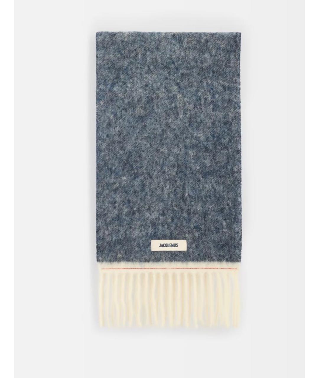 JACQUEMUS Синий шерстяной шарф, фото 9