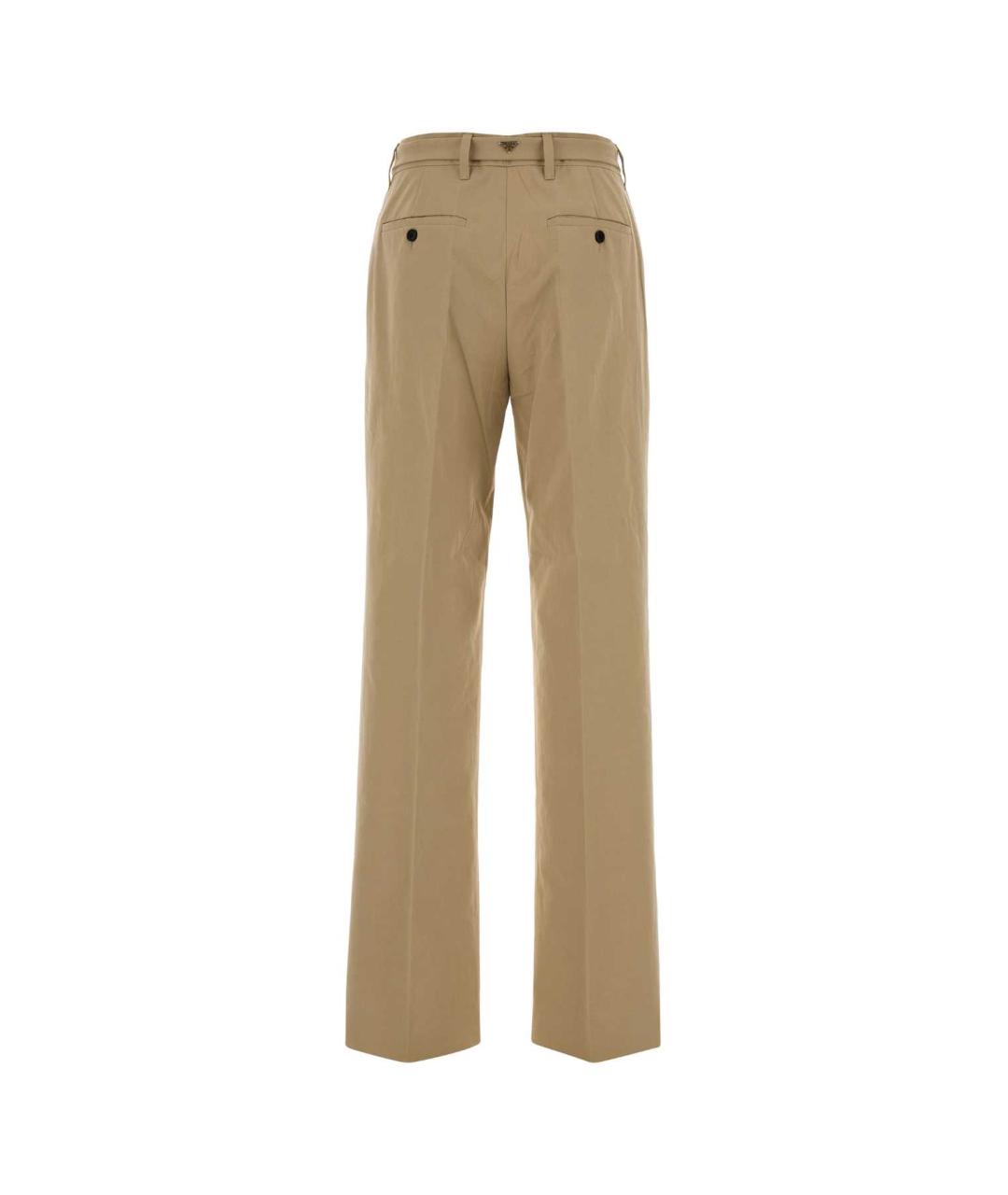 PRADA Бежевые хлопковые прямые брюки, фото 2