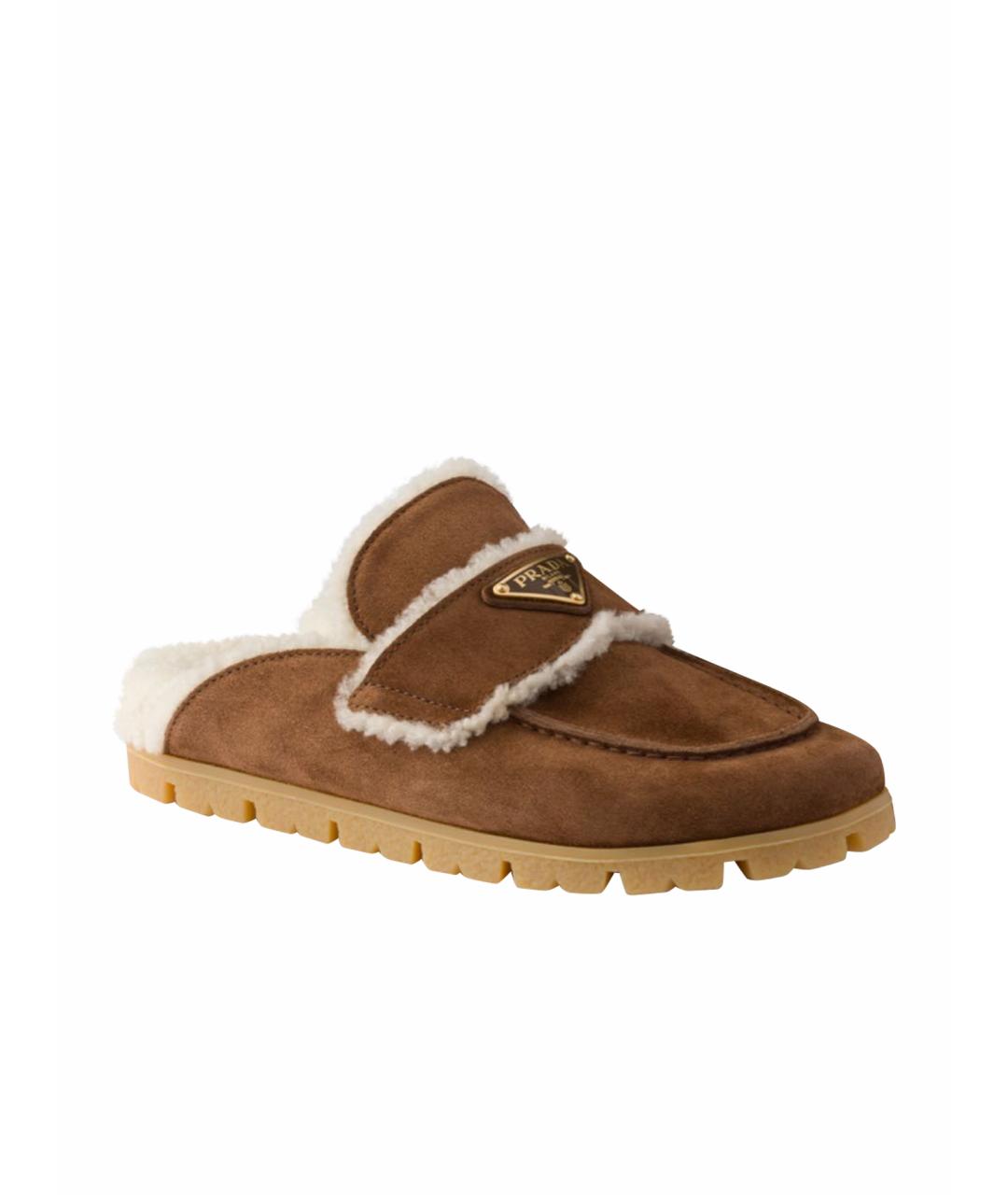PRADA Коричневые замшевые мюли, фото 1