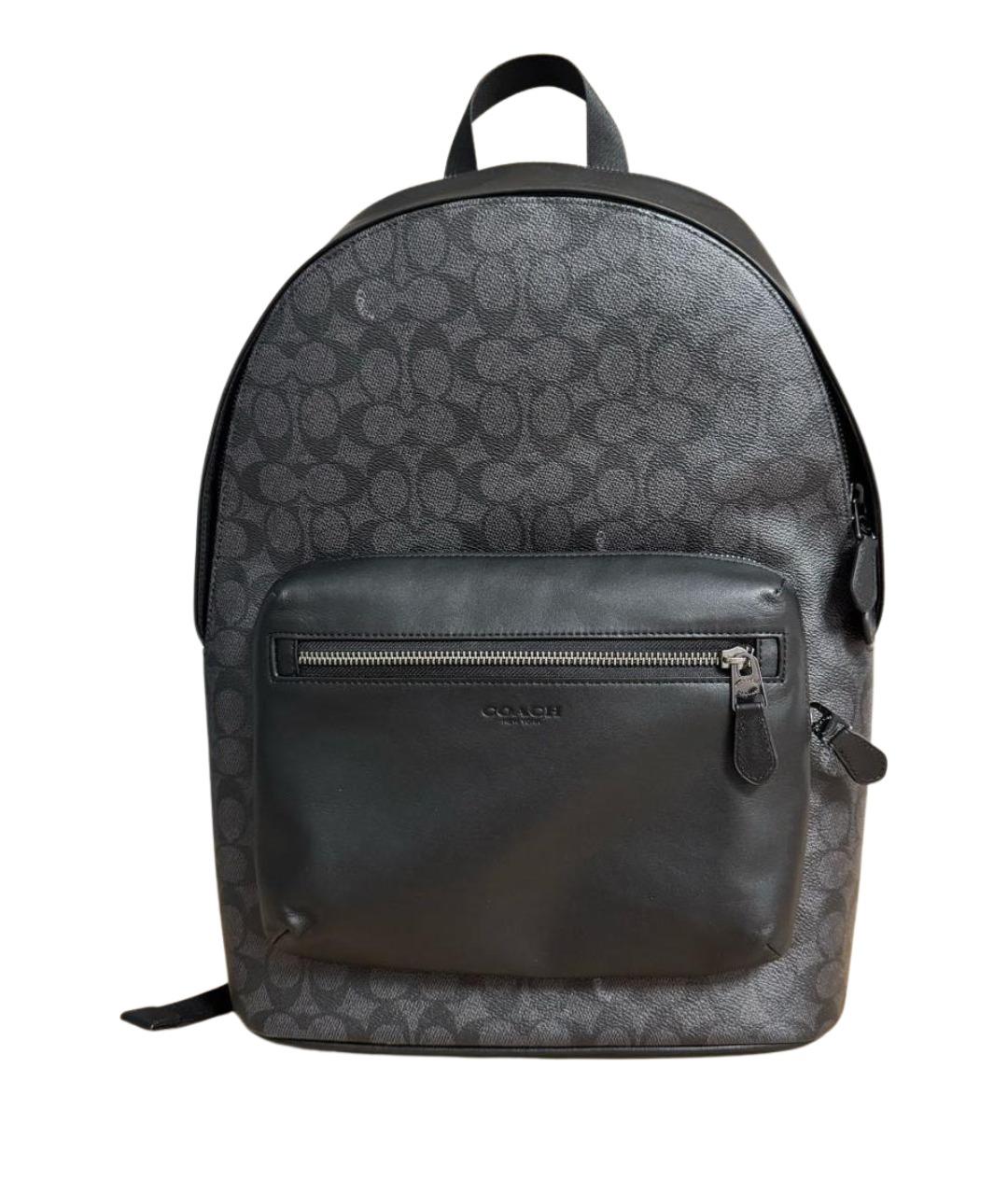 COACH Черный кожаный рюкзак, фото 1