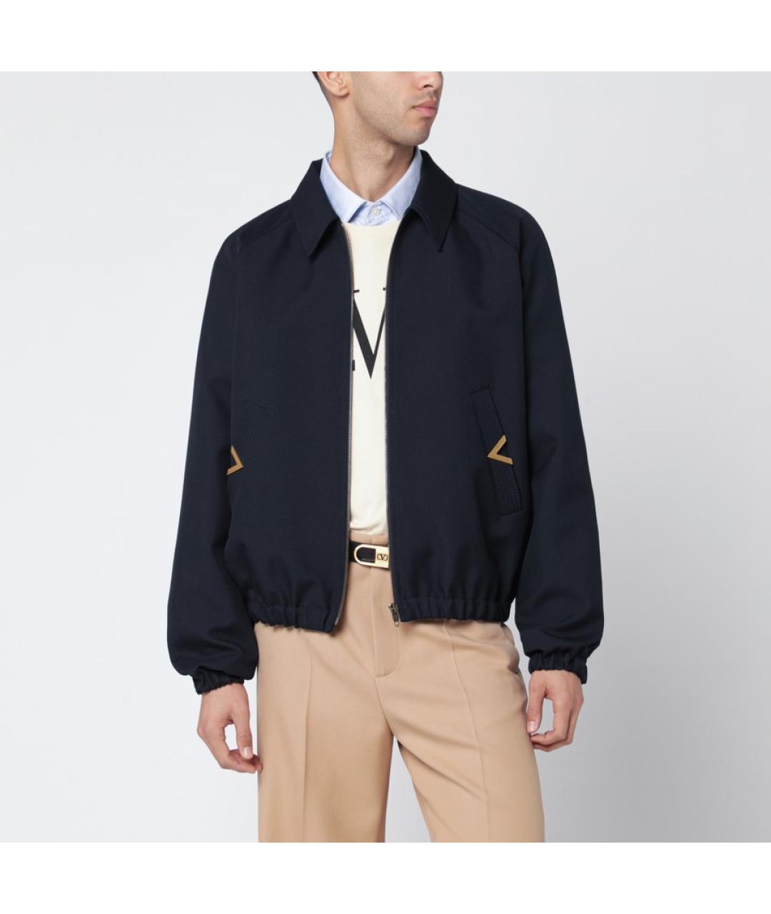 VALENTINO Синяя полиэстеровая куртка, фото 3