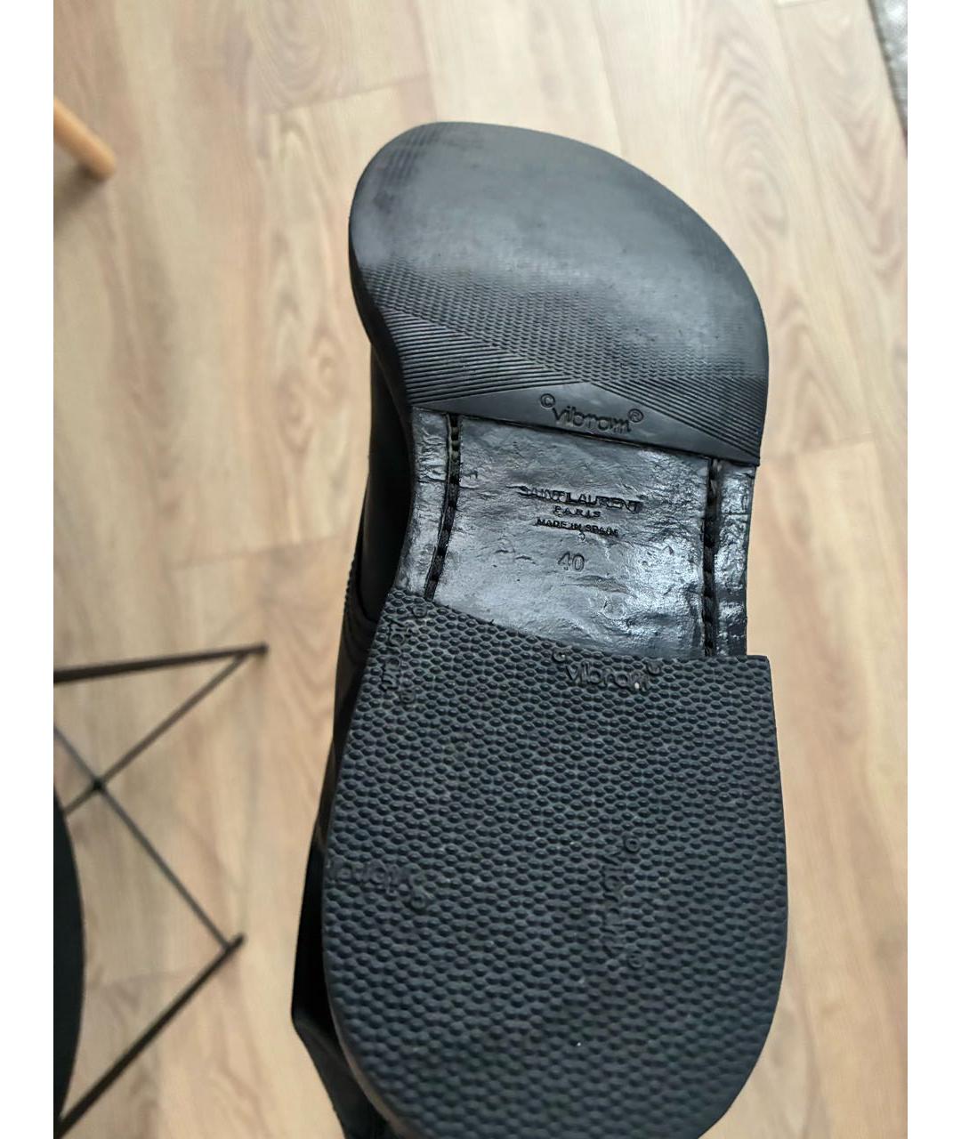 SAINT LAURENT Черные кожаные ботинки, фото 7