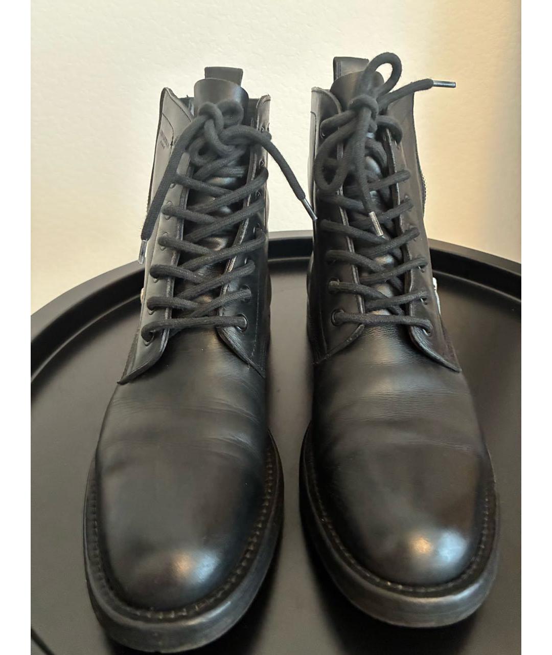 SAINT LAURENT Черные кожаные ботинки, фото 4