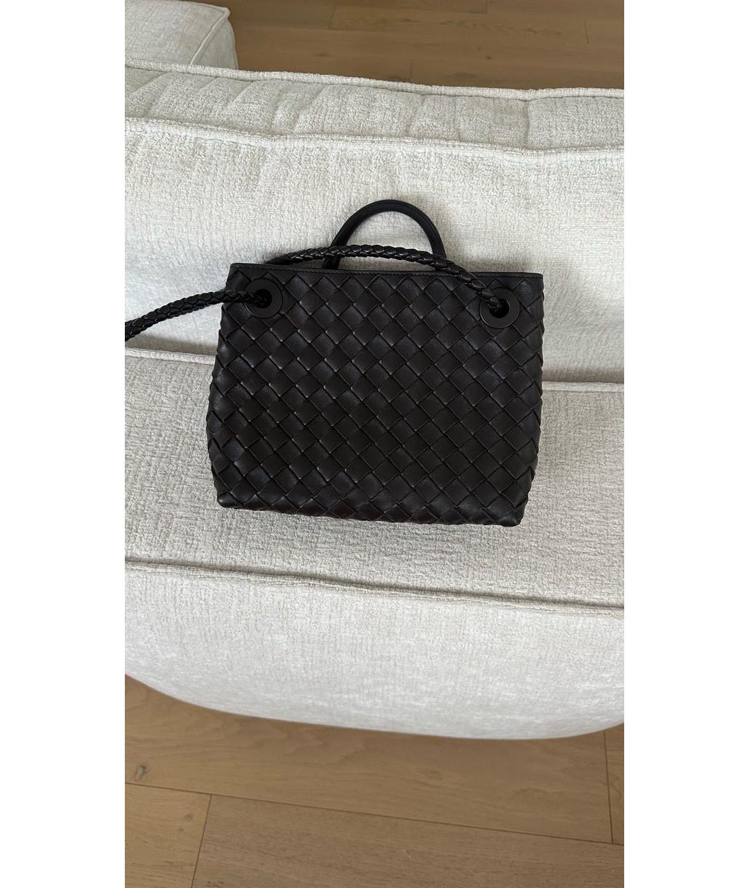BOTTEGA VENETA Коричневая кожаная сумка с короткими ручками, фото 6