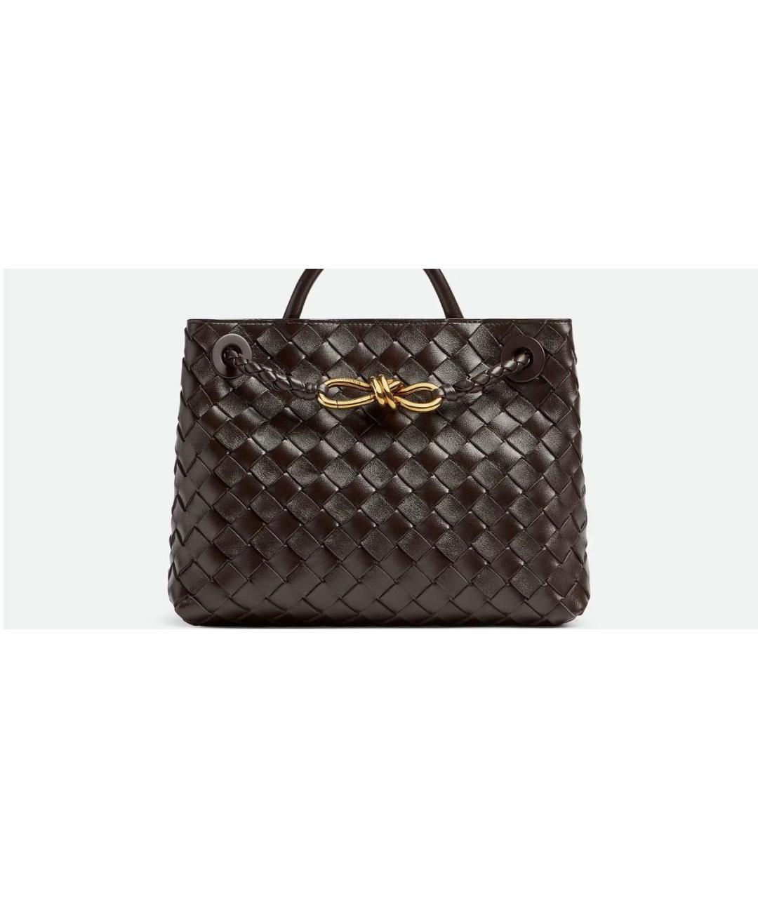 BOTTEGA VENETA Коричневая кожаная сумка с короткими ручками, фото 2