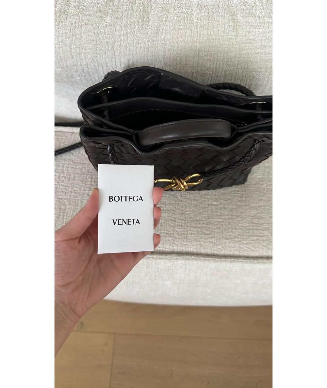 BOTTEGA VENETA Коричневая кожаная сумка с короткими ручками, фото 4