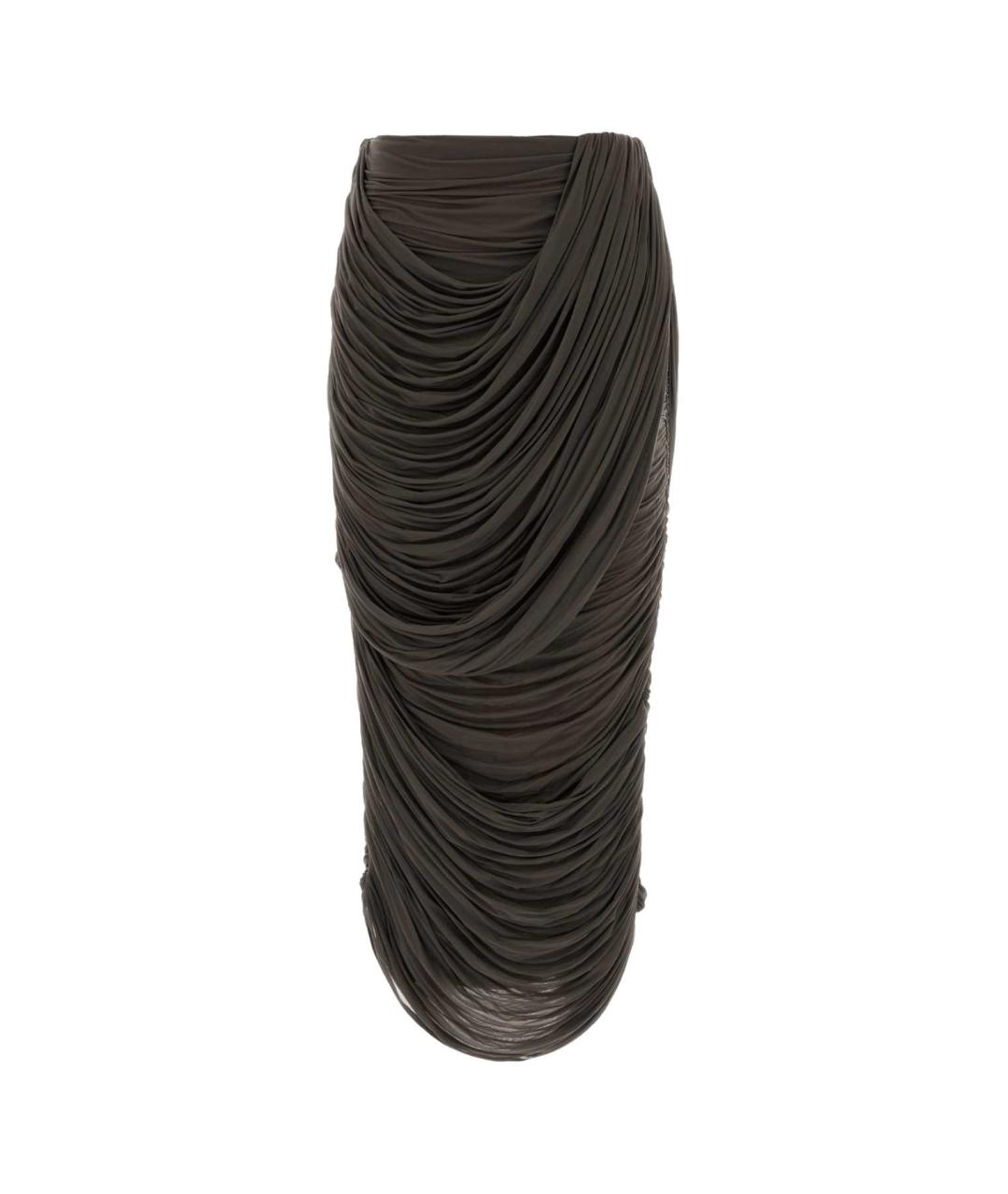 MAGDA BUTRYM Коричневая вискозная юбка миди, фото 1