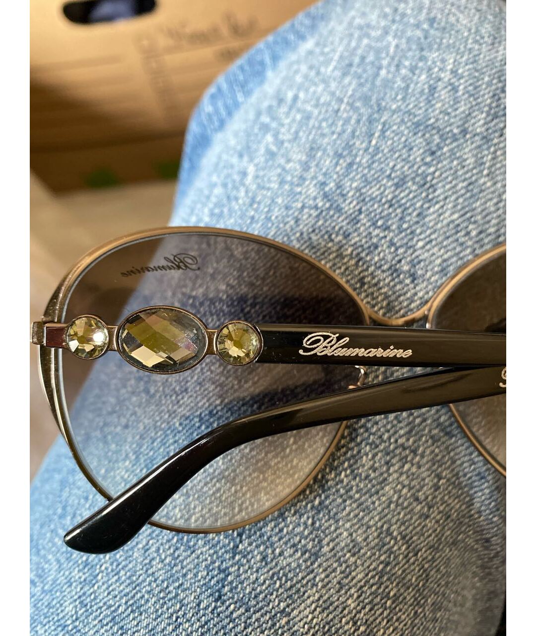 BLUMARINE Черные пластиковые солнцезащитные очки, фото 3