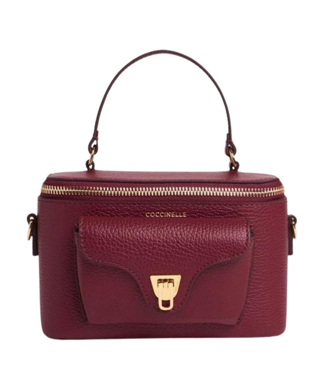 COCCINELLE Бордовая кожаная сумка через плечо, фото 1